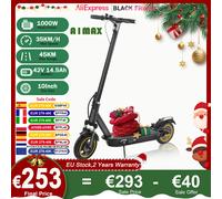 Trottinette électrique AOVOPRO TX01, moteur puissant 500W, 35KM/H, 45KM, 42V14.5AH, pneus pneumatiques de 10 pouces, pliable intelligente, A1MAX EScooter A1MAX
