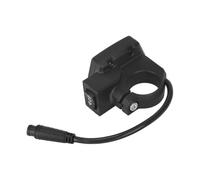 Trottinette électrique avec bouton de commande intégré 7 fonctions, tête 6 broches pour klaxon, lumières, clignotants, boîtier en plastique noir (33 × 48,5 × 59 mm)