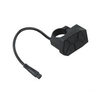 Trottinette électrique avec bouton de contrôle intégré 7 fonctions avec connecteur 6 broches pour klaxon, phares, clignotants, boîtier compact en plastique, 33 x 48,5 x 59 mm, câble de 125 mm, noir