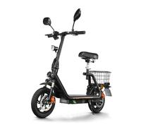 Trottinette électrique avec siège et panier arrière TWOFISH M5 PRO-E homologuée route (CEE), Noir