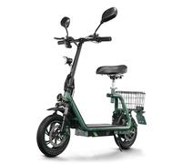 Trottinette électrique avec siège et panier arrière TWOFISH M5 PRO-E homologuée route (CEE), Vert