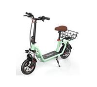 Trottinette Électrique iScooter avec Siège i12 Vert 500W 36V7.5Ah Autonomie 30-35km 12"Pneu Double absorption des chocs Vert G