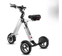 Trottinette électrique avec siège pour adultes et adolescents, tricycle pliable à 3 roues - Portée de 33,3 km, batterie amovible de 36 V 10 Ah, légère pour les voyages