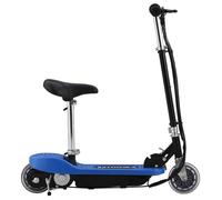Trottinette électrique avec siège - vidaXL - Bleu - 120 W - 74x36x86 cm - Vitesse 12 km/h - Pliable