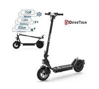 Trottinette électrique DriveTron DT01 : batterie 36 V 13 Ah, vitesse maximale de 30 km/h, autonomie de 40 à 50 km, moteur de 400 W