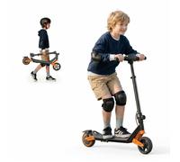 Trottinette Électrique Enfant 6"" AGILERIDE AT-B3O Orange,3 Vitesses, Hauteur réglable,150W ,LED Multicolores, 6-12 Ans, Bluetooth