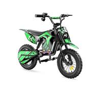 Trottinette électrique enfant A14 verte 14 pouces. Moteur 500 W, autonomie 22 km, 3 modes de vitesse, haut-parleur Bluetooth, plaisir tout-terrain en