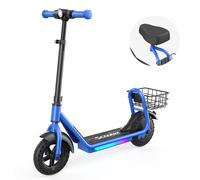 Trottinette électrique enfant iScooter iK7 2-en-1 avec siège amovible et panier - bleue