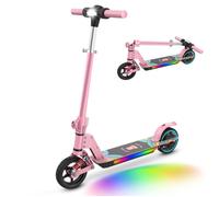 Trottinette Électrique Enfant Pliable150W, 15 km/h, Autonomie 10-15 km,3 Vitesses,Pneus 6,5"",Frein Double,6-12 Ans,70kg Max Rose