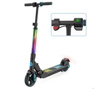 Trottinette Électrique Enfants EVERCROSS TECH, Écran LED, Néons Colorés, Vitesse et Hauteur Réglables, Cadeau Idéal Bleu