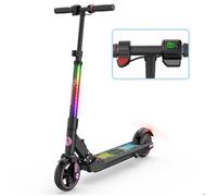 Trottinette Électrique Enfants EVERCROSS TECH, Écran LED, Néons Colorés, Vitesse et Hauteur Réglables, Cadeau Idéal Rose