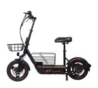 Trottinette Électrique Freeboy H14 avec Siège & Panier, Autonomie 35 km, 14”, Noir