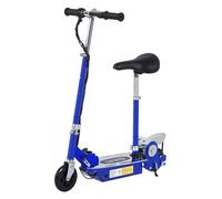 Trottinette électrique - HOMCOM - 120 W pliable enfant 7-12 ans guidon et selle réglable - acier - 10 km/h - bleu
