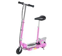 Trottinette électrique - HOMCOM - 120 W pliable enfant 7-12 ans guidon et selle réglable - acier - 10 km/h - rose