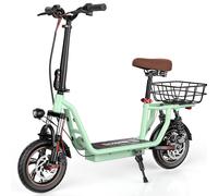 Trottinette Électrique Iscooter Avec Siège I12 Vert 500w 36v7.5ah Autonomie 30-35km 12"Pneu Double Absorption Des Chocs
