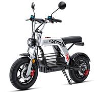 Trottinette électrique iScooter DX5 Pro avec rangement, batterie 52 V 20 Ah, pneus tout-terrain 17 pouces - Blanche