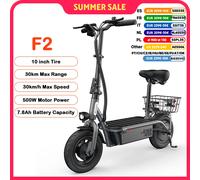Trottinette Électrique Pliable iScooter F2 - 500W, Autonomie 30 km, Vitesse Max 30 km/h, Pneus 10 Pouces, 2 Vitesses Réglables Pour les Commutes Urbaines et le Transport Économique Gris mat