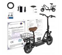 Trottinette électrique iScooter i12 12 pouces (avec siège) - Autonomie de 35 km, moteur de 500 W, double suspension.