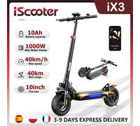 Trottinette électrique iX3 1000W 40km/h pour adultes, pneus tout-terrain de 10 pouces, 48V10Ah, autonomie 30-40km, pliable, avec application iX3