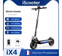 Trottinette électrique iScooter iX4-1, 15Ah, autonomie 40-45 km, vitesse 25 km/h, frein à disque double, pliable, tout-terrain, avec application