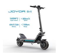 Trottinette électrique-JOYOR E6-S-pliable,moteur 1600W*2,batterie 60V 31,5AH,pneus 11"",autonomie 85km