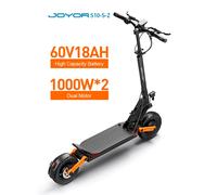 Trottinette électrique JOYOR S10-S-Z 10 pouces, 65 km/h, batterie 60V 18Ah, moteur 1000W*2, trottinette électrique pliable pour adultes, freins à disque, trottinette électrique