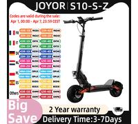 Trottinette électrique JOYOR S10-S-Z 60V 18Ah, double moteur 2000W, pneus de 10 pouces, trottinette électrique pour adultes, vitesse maximale de 65 km/h, autonomie de 70-85 km, couleur noire noir