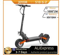 Trottinette électrique JOYOR S10-S-Z 60V 18Ah, double moteur 2000W, pneus de 10 pouces, trottinette électrique pour adultes, vitesse maximale de 65 km/h, autonomie de 70-85 km, noir black