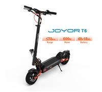 Trottinette électrique JOYOR T6, 600 watts, vitesse maximale 48 km/h, autonomie 70 km, batterie 48 volts 18 Ah.