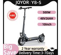 Trottinette électrique JOYOR Y8-S (ABE) 500W 48V 26AH Batterie grande capacité 110KM d'autonomie Roue de 10 pouces Trottinette électrique urbaine pour adultes JOYOR Y8-S