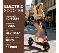 Trottinette électrique longue portée MK086 pour les trajets urbains, les loisirs et les voyages, avec double suspension, contrôle intelligent via application et clignotants. Green