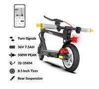 Trottinette électrique pliable 5TH WHEEL pour adultes - Trottinette électrique de ville 25 km/h, autonomie 32-35 km, puissance 350 W, contrôle via application, pliage en une seconde, 14,5 kg, portable