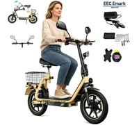 Trottinette Électrique Pliable avec Siège 14"" - TWOFISH M5 ELITE-E - Certifiée EEC Moteur 500W Autonomie 30KM Batterie 13AH - Jaune