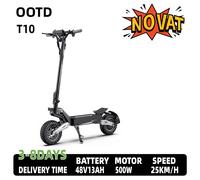 Trottinette électrique pliable OOTD T10 900W, pneus de 11 pouces, batterie 48V 13Ah, trottinette électrique tout-terrain urbaine pour hommes T10（Black and gray）