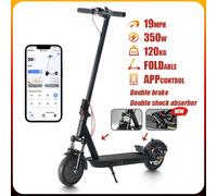 Trottinette électrique pliable pour adultes et adolescents - version amortisseurs avant et arrière, moteur 350 W, batterie 36 V 7,8 Ah, vitesse maximale 30 km/h (19 mph), autonomie 26 km (16 miles), l