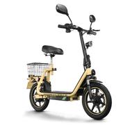 Trottinette électrique pliable TWOFISH M5 Elite-E, 14 po, avec siège et panier arrière - Jaune