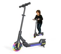 Trottinette électrique pour enfants Q1 - 150 W - 10 km/h - Autonomie de 9 km - Néons colorés - Noir