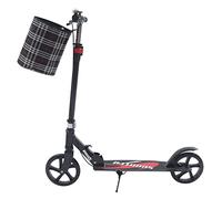 Trottinette électrique réglable en hauteur | Pliable | Avec panier | Grande capacité de charge | Frein à pédale | Pour enfants et adultes | Charge maximale : 150 kg | Noir
