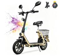 Trottinette Électrique TWOFISH M5 Elite-E - Moteur 500W Batterie 48V13Ah Autonomie 30KM Pneus 14"" avec Siège Panier Arrière - Jaune