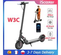 Trottinette électrique W3C EU 8,5 pouces, batterie 36 V autonomie 22-30 km propulsion arrière, pneus pneumatiques, frein moyeu arrière frein électrique noir