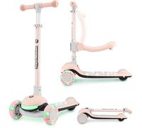 Trottinette Enfant 3-en-1 - HyperMotion - LUMI - Siège Réglable - Pliable - Lumières LED - Rose