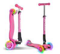 Trottinette Apollo pour les enfants à partir de 3 ans - Pliable - Charge jusqu’à 60 kg - Avec guidon anodisé réglable en hauteur et roues à LED clignotantes - Couleur sélectionnable, Kids Whiz LED - Pink