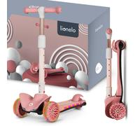Lionelo Trottinette d'équilibre Timmy – 3 roues réglable, frein, plateforme LED, 3+ ans/50 kg (Rose)