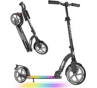 Trottinette Enfant 6 A 14 Ans,Led Lumineuse Deck,Réglable En Hauteur,Sangle Transport,Grande Roue 230 Mm,Big Wheel City Scooter 2