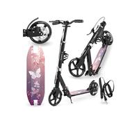 HyperMotion Trottinette à Deux Roues pour Adolescents et Adultes, avec Amortisseur, Skyline, en Aluminium, Charge jusqu'à 100 kg, à partir de 6 Ans, Grandes Roues, Frein à Main et à Pied, Pliable +