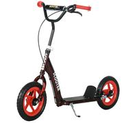 Trottinette enfant - AIYAPLAY - patinette scooter 6-12 ans grandes roues Ø 30 cm frein béquille - acier - rouge
