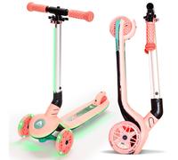 Trottinette enfant Apollo Whizzie LED, trottinette pliable à trois roues réglable en hauteur pour les enfants à partir de 3 ans-Black Blaze