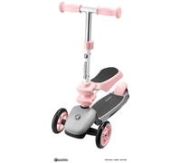 HyperMotion Draisienne-trottinette 3-en-1 - Tricycle évolutif, charge max 50 kg, siège 20 kg, rose