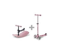 Trottinette enfant évolutive Micro Mobility Mini Micro Deluxe Rock & Go LED Rose Poudré
