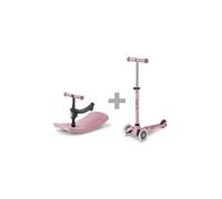 Micro Mobility – Trottinette Mini Micro Rock & Go – Deluxe évolutive LED Rose poudré pour enfants